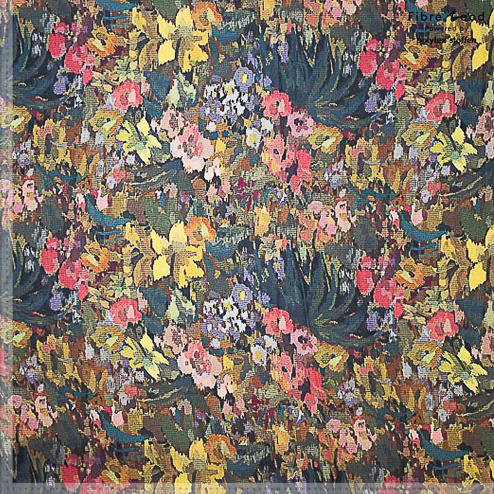 Viscose crêpe met bloemetjes - Fibre Mood